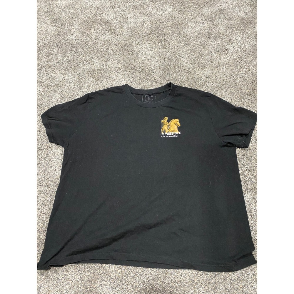 Return To Sender Mens Impossible‎ Is For The Unwilling Graphic Tee Black XXL
